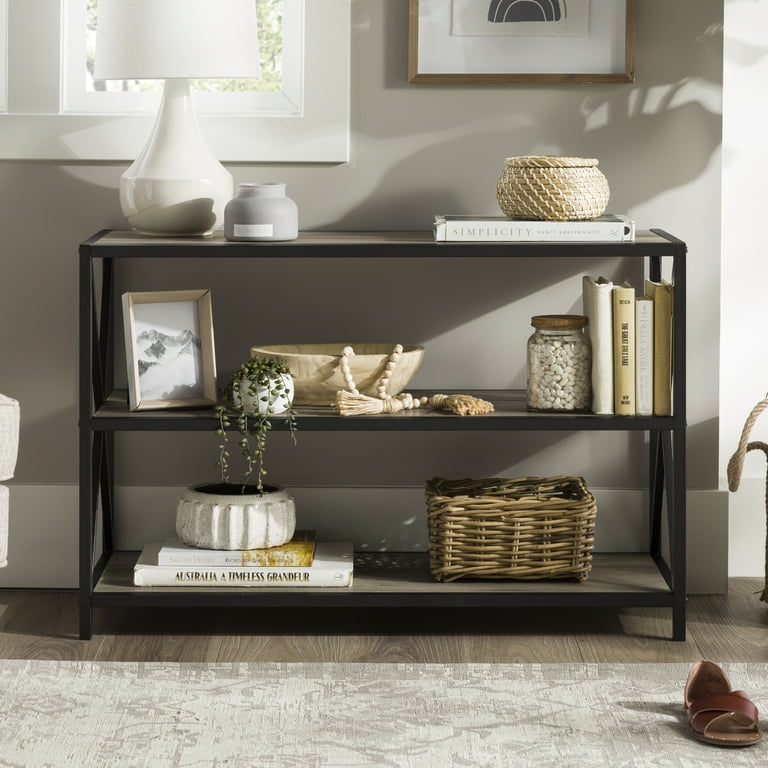 Walker Edison Industrial Frisco X-Frame Bookshelf, 40