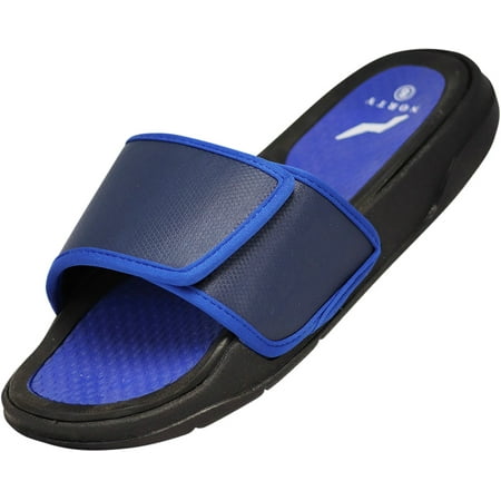 

NORTY Mens Slides Sandals Adult Male Summer Footbed Sandals Black Royal