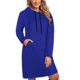 thumbnail image 2 of Hoodie Dress for Women Trendy Pullover Long Fleece Oversized Sweatshirt Dresses for Women with Pockets, 2 of 8
