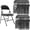 Black, variant on 12 Pack White Folding Chairs with Padded Cushion and Back for Outside Portable Stackable Commercial Foldable Chairs with Steel Frame for Events Office Wedding Party, 350lbs Capacity