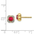 thumbnail image 2 of 14k Diamond and Ruby Fancy Earrings 14k Yellow Gold Earrings, 2 of 2