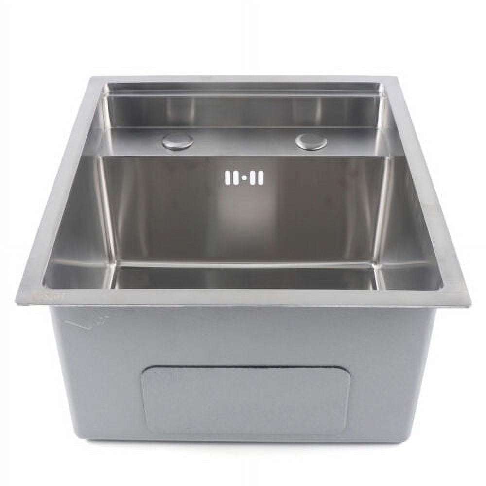 Hidden Stainless Steel Kitchen Bathroom Sink Single Bowl w/ Folding faucet+Cover
