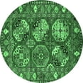 thumbnail image 1 of Ahgly Company Indoor Round Oriental Emerald Green Industrial Area Rugs, 6' Round, 1 of 4