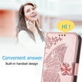 thumbnail image 5 of Allytech Galaxy A03s Wallet Case, Bling Diamond Butterfly PU Leather Flip Cards Holder Hand Wrist Wallet Cover Case for Samsung Galaxy A03s 6.5" - Rosegold, 5 of 6