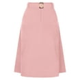 thumbnail image 1 of Falda A-Line de Cintura Alta de Mujer INSPIRE CHIC con Cinturón de Pana Midi para Otoño Invierno S Rosa, 1 of 5