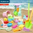 thumbnail image 5 of Juego de juguetes de playa para niños, incluye carrito de arena, cubo, pala y reloj de arena, plástico, tamaño 35 cm., 5 of 5