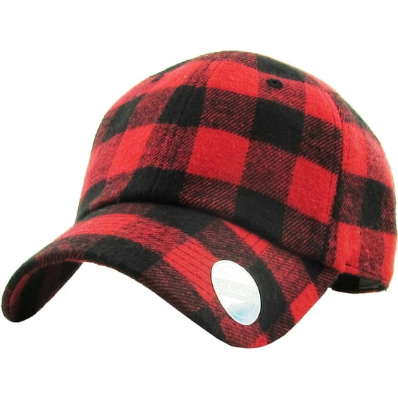 KBETHOS Red-Black Buffalo Plaid Classic Baseball Cap Dad Hat