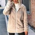 thumbnail image 2 of Fesfesfes Coat for Women Top Cardigan Outwear Plush Solid Color Suit Coat Long Sleeve Coat, 2 of 9