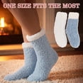 thumbnail image 4 of Loritta Secret Women's Fuzzy Slipper Socks 2 Pairs Winter Cozy Warm Thick Socks with Non-Slip Grippers, 4 of 9
