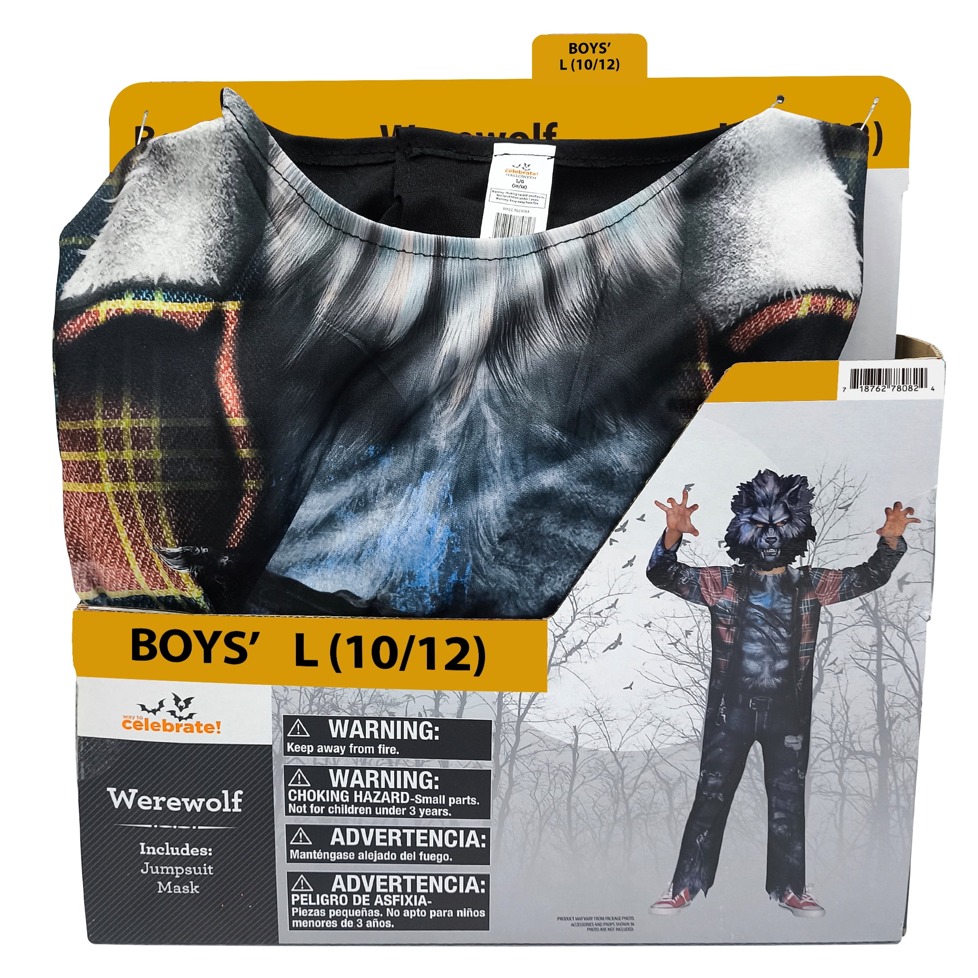 Werewolf Halloween Costume for Children, Boy's Size L (10/12), by Way to Celebrate