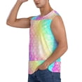 thumbnail image 3 of Lsque Fish Scale Print Men's Cotton Blend Sleeveless Muscle Shirts (S-3XL)- Moisture Wicking, Odor Protection, UPF 30+,X-Large, 3 of 8