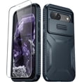 thumbnail image 1 of KOMI for Google Pixel 8a Case with 1 Screen Protector, Built-in Slide Camera Cover, Military Grade Drop Protection, Heavy Duty Rugged Shockproof Protective Phone Cover, Blue, 1 of 5