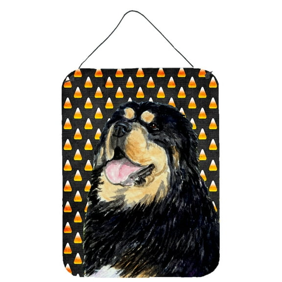 Tibetan Mastiff Candy Corn Halloween Portrait Wall or Door Hanging Prints