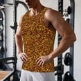 thumbnail image 5 of Gukieu Golden Glitter Print Men's Quick Dry Fitness Vest, Round Neck Sleeveless Fitness Bodybuilding Top-3X-Large, 5 of 7