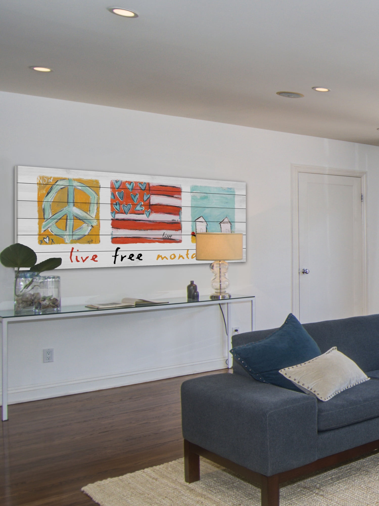 Marmont Hill "Live Free Montauk" by Tori Campisi Painting Print on White Pine Wood
