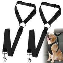 Sherry 2 Packs Dog Cat Safety Seat Belt Strap Dog Car Harness Car Headrest Restraint Adjustable Nylon Fabric Dog Restraints Vehicle Seatbelts Harness