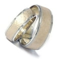 thumbnail image 5 of Pompeii3 14K Gold Matching Two Tone Hammered Wedding Band Set for Men and Women, 5 of 5