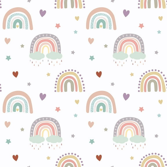 CHIHUT Boho Rainbow Contact Paper for Countertops Waterproof Peel and Stick Wallpaper for Bedroom Self Adhesive Removable Wall Paper Cute Colorful Decorative Vinyl Roll for Walls 17.7”x100”