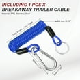 thumbnail image 2 of Uxcell Breakaway Trailer Cable, Trailer Brake Away Cable Safety Straps Stainless Steel Coiled Wires Blue 3 ft x 0.35", 2 of 7