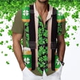 thumbnail image 5 of Fnnxeal St. Patrick's Day Shirt for Men Funny Shamrock Beer Can Print Fake Suspenders Hawaiian Camp Collar Short Sleeve Stretch S-4XL Big and Tall,Size L, 5 of 6