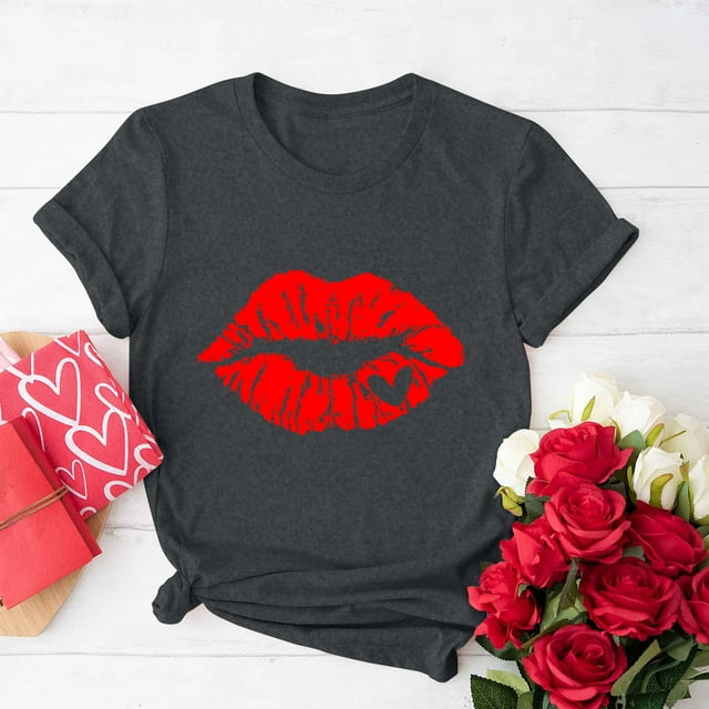 Fankiway Ensemble de Vêtements pour Femmes, T-Shirt à Manches Courtes Imprimé Col Rond, Chemise Ample Décontractée, Ensemble de 2 Pcs