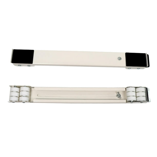 2 rodillos móviles con base ajustable para lavadora y pedestal de lavandería. blanco
