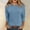 Blue women fall winter tops a1, variant on thefmos Women Fall Winter Round Neck 3/4 Sleeve Ribbed Basic Casual Pullover Tops Solid Long Sleeve Shirts Dressy Trendy Blouses Loose Cute Fashion Clothes, White M