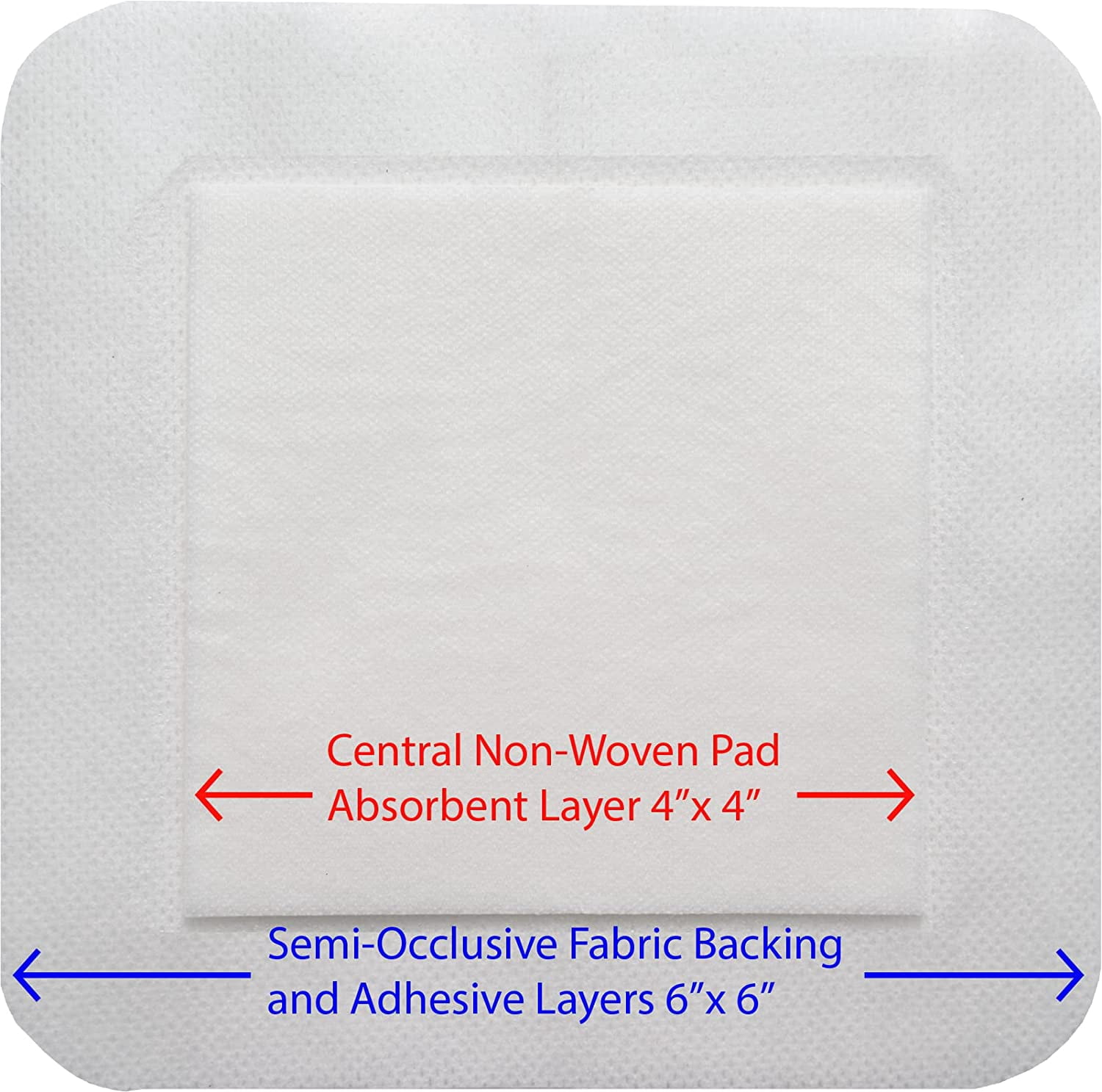 Bordered Gauze Island Dressing 6" x 6" Sterile Latex Free 30 Per Box Wound Dressing by Areza Medical 30 Count (Pack of 1)