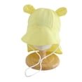 thumbnail image 4 of Xijirk Kids Bear Ear Bucket Hat Solid Beige Color Cute Animal Design Wide Brim with Adjustable Chin Strap Breathable Cap for Outdoor Beach,Yellow,1-4 Years, 4 of 4