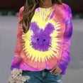 thumbnail image 2 of Fashion Women Easter Printed Round Neck Long Sleeve T-Shirt Printing Sweatshirt Blouse Tops, 2 of 5