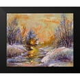 thumbnail image 2 of Chodyukov, Aleksander 24x20 Black Modern Framed Museum Art Print Titled - Sunset above the River, 2 of 5