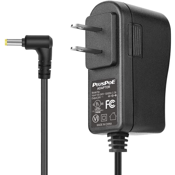 PLUSPOE Adaptateur d'Alimentation à Découpage AC DC 24V UL-Listed pour Diffuseurs d'Huiles Essentielles et Diffuseurs d'Arômes 100ml 200ml 300ml 400ml 500mL Humidificateur EK1858 (Noir - 1 Pack)