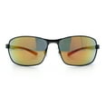 thumbnail image 5 of Mens 90s Rectangular Metal Rim Sport Wrap Arm Sunglasses Gunmetal - Orange Mirror, 5 of 8