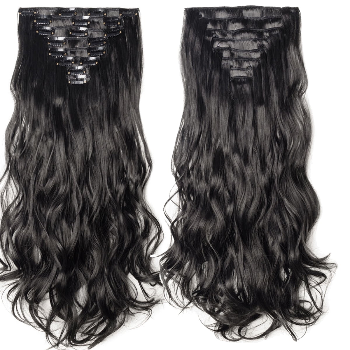 Hairro Clip inHair Extensions for Women, 8 PCS 18 Clips #Blonde Hair Extensions, Thick Hairpieces Wavy Hairpieces, Soft Hair & Blends Well, Long Wavy (17inch, 8pcs)
