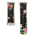 thumbnail image 3 of Floral Printed Leather Compatible for Apple Watch Band Series 3 4 5 6 7 8 9 42/44/45/49mm Wrist Watch Bracelet (Black+Red Flower), 3 of 3