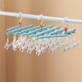 thumbnail image 1 of Foldable Multi-Clips Plastic Telescopic Coat Hanger Multi-Head Sock Clips, 1 of 2