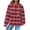Wine, variant on Women's Fashion Loose Hooded Pullover Long Sleeve Plaid Sweatshirt with Drawstring Drop Shoulder and Pocket Print,Vermilion,XL