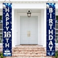 thumbnail image 5 of Blue Silver 16th Birthday Door Banner Decorations, Happy 16 Birthday Party Porch Sign Supplies for Boys, Sweet 16 Year Old Birthday Party Supplies, 5 of 10