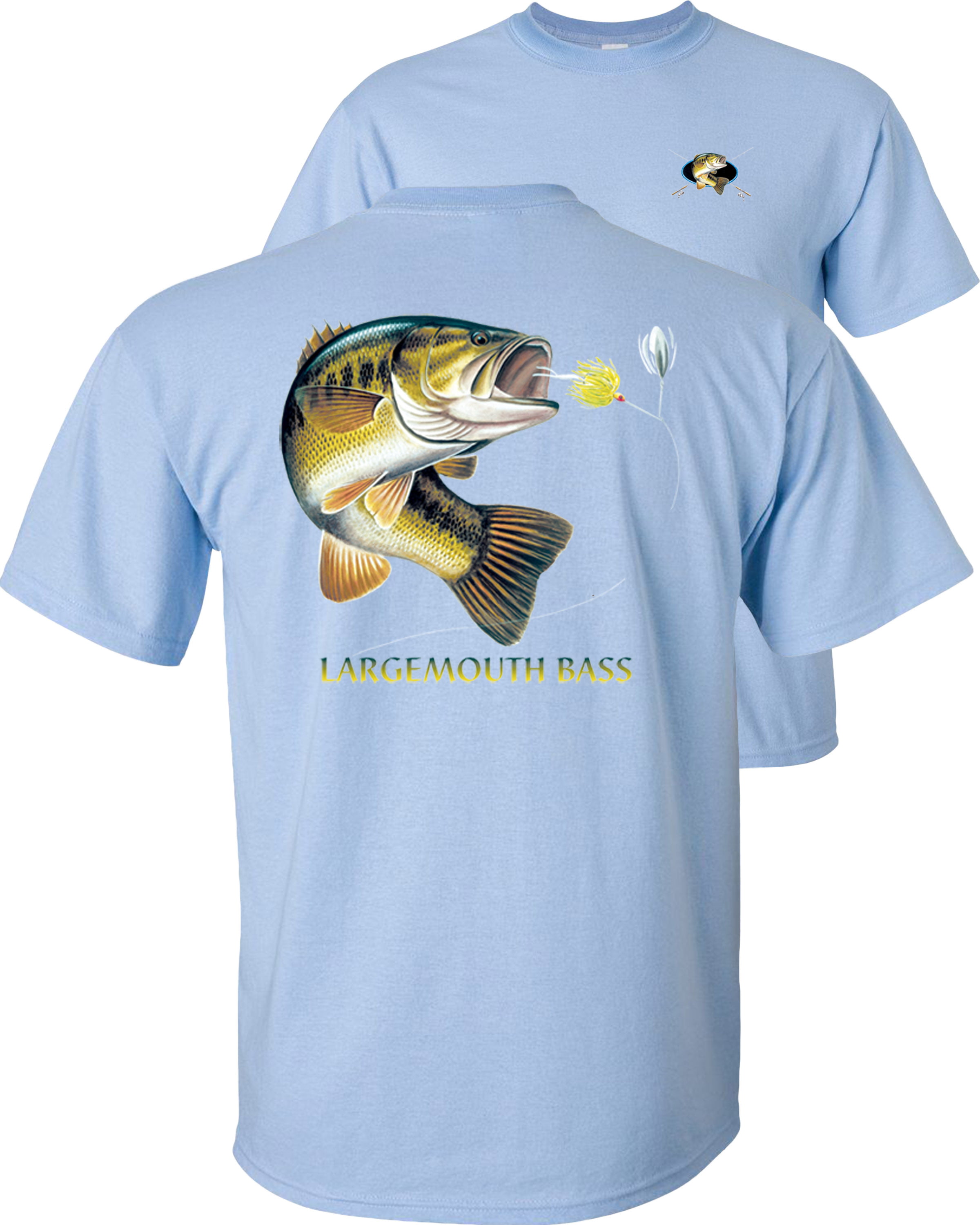 Fair Game Largemouth Bass T-Shirt, combination profile, Fishing Graphic Tee-Sand-L  