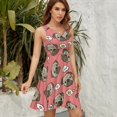 thumbnail image 5 of Pink Pattern with Cute Pugs Dress Fashion Beach Long Dresses Female Party Printed Sundress, 5 of 7