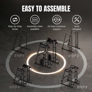 Mikolo M11 Elite Smith Machine Home Gym,2200 lbs Power Rack Cage with Dual 130LBS Weight Stacks, Functional Trainer , 18PCS Aluminum Pulleys and Other Attachments for Home Gym