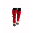 thumbnail image 1 of INSPIRE CHIC Women's Ruffled Cuff Over Knee Length Ribbed Knitted Leg Warmers Red, 1 of 6