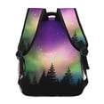 thumbnail image 4 of Zufioo Northern Lights Print Casual Student Backpack, Adjustable Shoulder Straps Multi-Function Multi-Pocket Sports Bag Travel Backpack, Unisex-One Size, 4 of 5