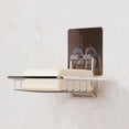 thumbnail image 3 of LABSERRON Kitchen Sink Soap Holder Wall Mounted Soap Rack Silver Stainless Steel 1 Piece for Home, 3 of 8