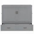 thumbnail image 6 of Full Size Murphy Bed - Large Drawers, Metal Handles, Gray, 6 of 16