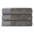 thumbnail image 3 of Superior Rayon from Bamboo Soft Modern Bath Towel Set of 3 , Charcoal, 3 of 13
