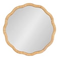 thumbnail image 1 of Kate and Laurel Rahfy Boho Scalloped Round Rattan Mirror, 26 Inch Diameter, Natural Wood, Decorative Round Wavy Mirror with Authentic Rattan Frame for Boho Wall Decor, 1 of 8
