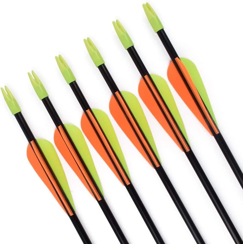 GPP 28" Recurve Bow Fiberglass Archery Target Arrows for Practice Arrow or Youth, Pack of 12