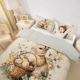 thumbnail image 3 of Erosebridal Vintage Bunnies Twin Bedding for Kids, Happy Easter Rabbit Egg Duvet Cover Set, Gray Reversible, 2pcs 1 Duvet Cover and 1 Pillowcase, No Comforter, 3 of 6