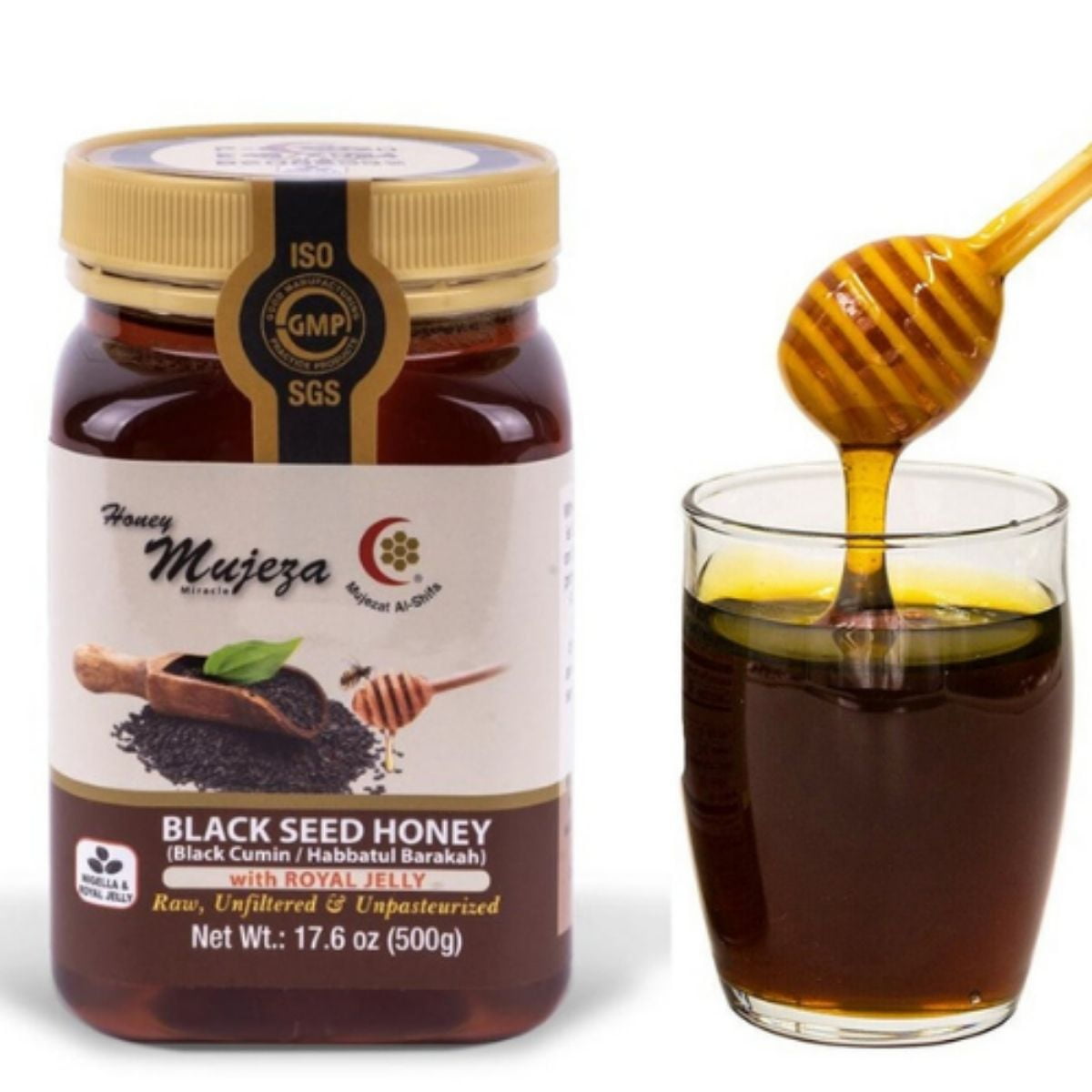 Mujeza Black Seed Honey with Royal Jelly Kosher Not Mixed with Oil